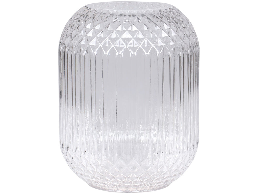 Glass Vase with Checkered Pattern