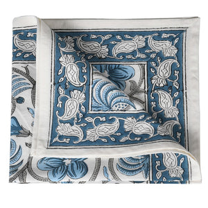 
            
                Load image into Gallery viewer, Hand Block Napkins | Monsteria Blue | Set of 4
            
        