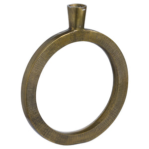 Circular Antique Brass Vase