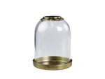 Glass Bell with Brass Tray | Large