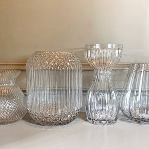 Glass Vase with Grooves