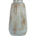 Tall Ribbed Vase | Pale Blue/Grey