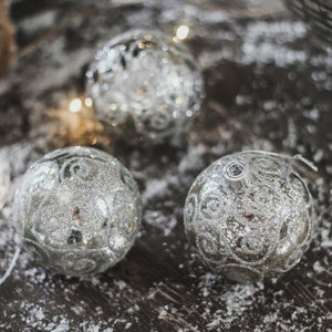 Silver Glitter Bauble